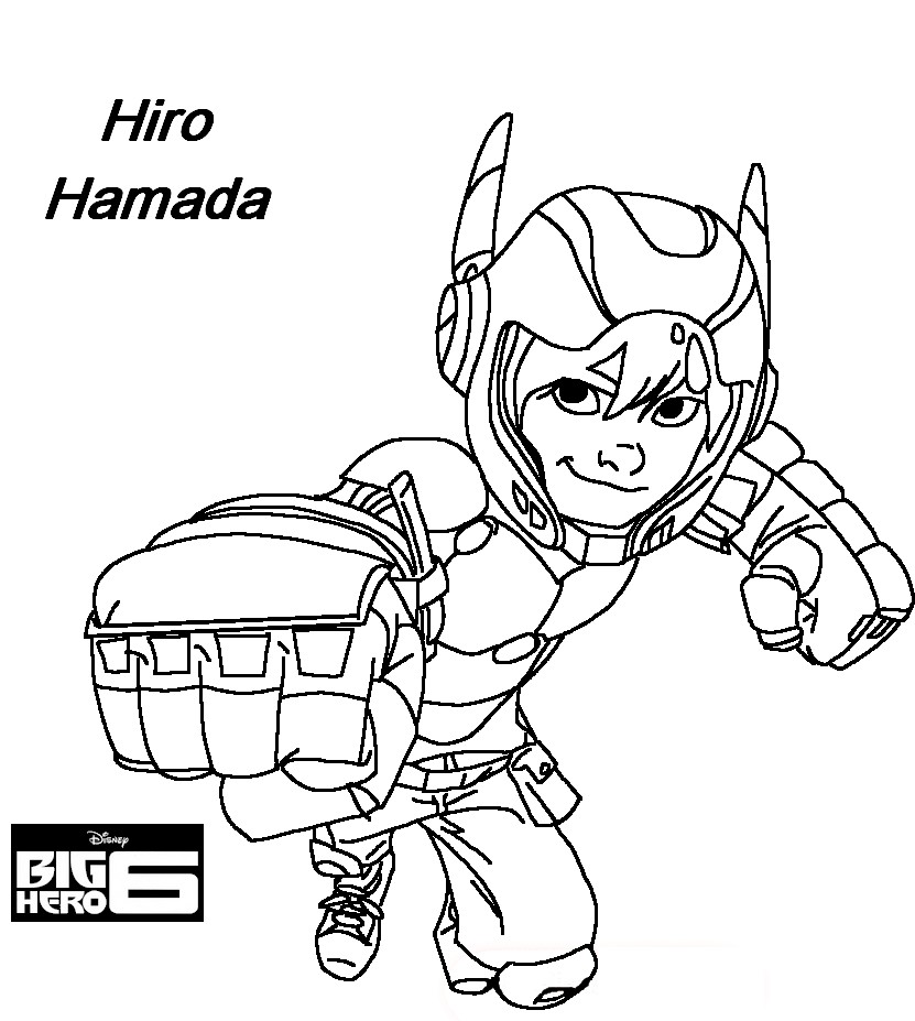 coloriage les nouveaux heros hiro hamada poing en avant